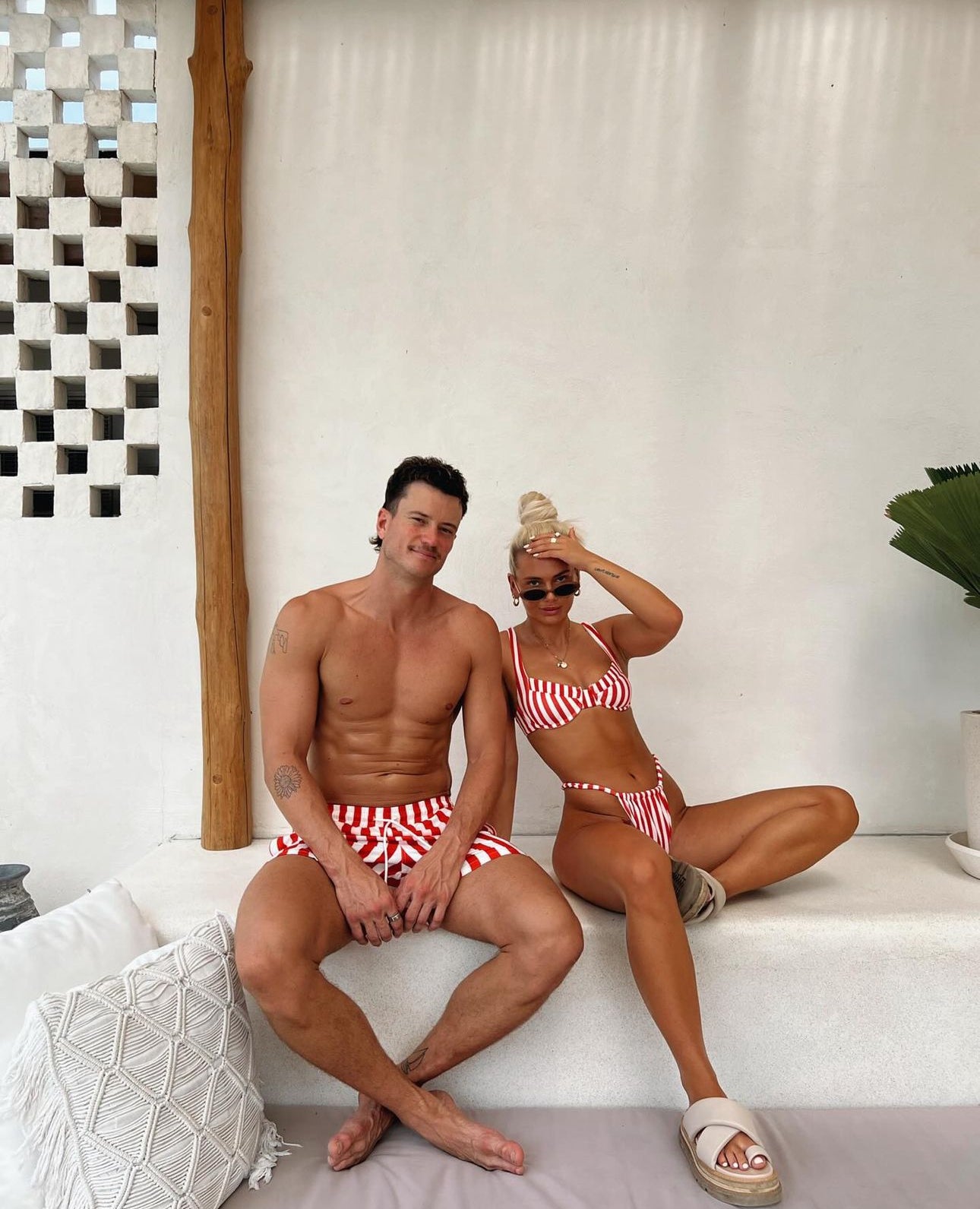 The Mediterranean Striped Bikini Bottoms